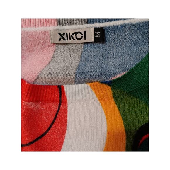 Men's Artsy Abstract‎ Lightweight Sweater M Colorful Art to Wear Work Office - Picture 6 of 12